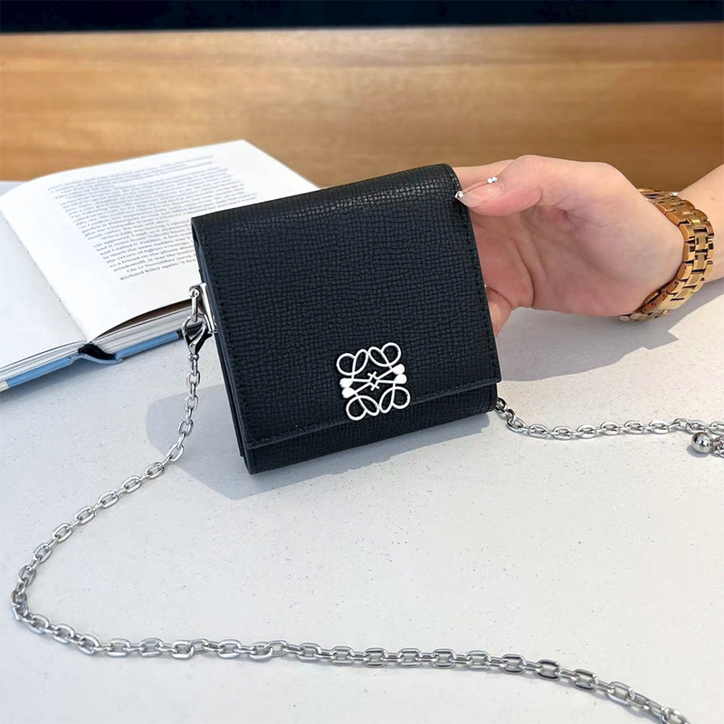 Genuine Leather Women's Chain Small Wallet New Fashion Cowhide Palm Print Multifunctional Folding Coin Purse Shoulder Crossbody Bag Genuine Leather Women's Chain Small Wallet New Fashion Cowhide Palm Print Multifunctional Folding Coin Purse Shoulder Crossbody Bag