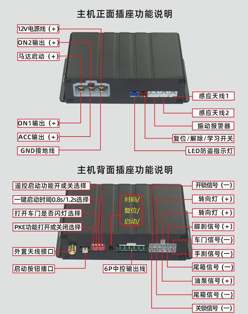 X5 Car Pke Anti-Theft Alarm Intelligent One-Button Start Remote Control Start 6-Wire Central Control App Control Direct Sales