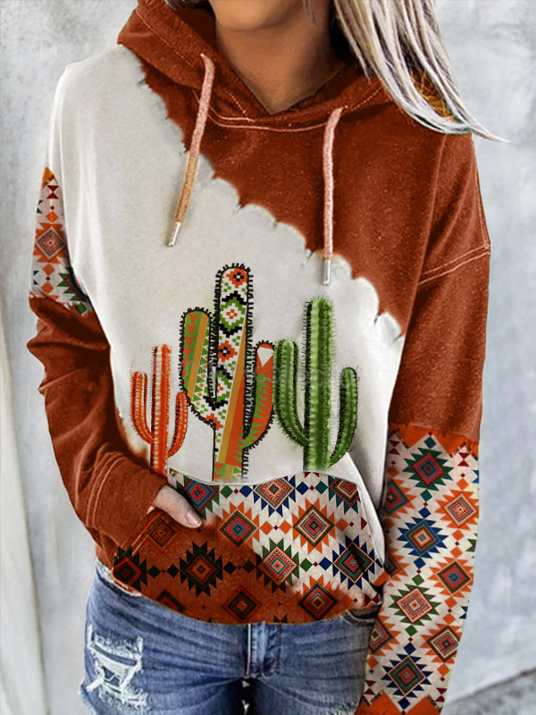 Women's Hoodie Long Sleeve Hoodies & Sweatshirts Printing Fashion Streetwear Cactus display picture 3