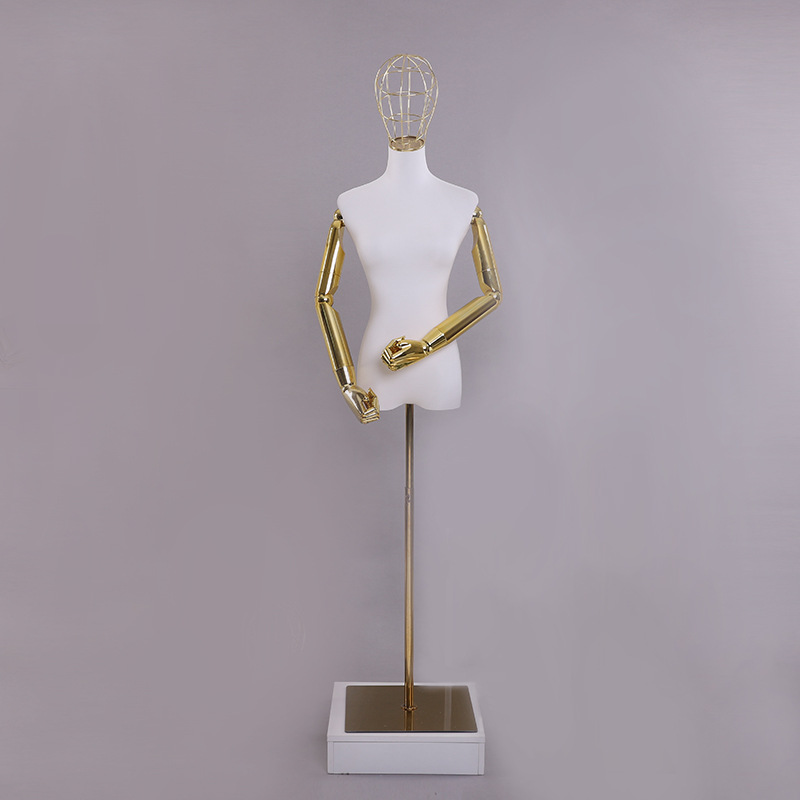 Modelo de tienda de ropa estante leche seda hembra medio cuerpo maniquí mesa modelo de cabeza pantalla estante ventana vestido de novia modelo accesorios femenino image 19
