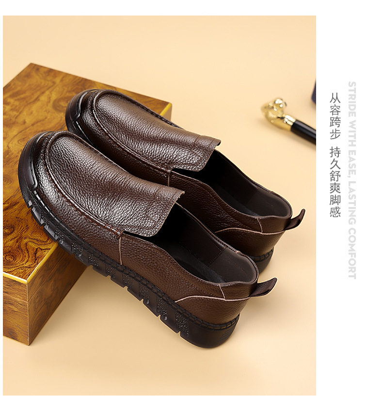 Giày da lười nam da bò thật khâu tay đế mềm, gót thấp 1-3 cm — DT5621 màu nâu, DT5621 màu đen chi tiết 21