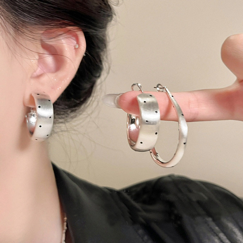 Minimalist style brushed dot earrings for women, 2026 new popular model, high-end earrings with a light luxury and elegant vibe