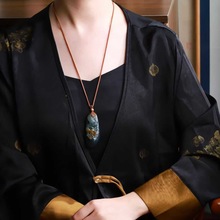 玉器工艺品天然新疆和田玉籽料青花老料俏皮色大展宏图鹰吊坠男款