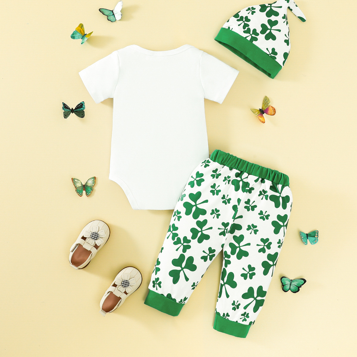 Saint Patrick Mignon Pastorale Trèfle Coton Filles Vêtements Ensembles display picture 2