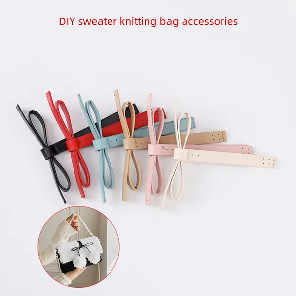 Luggage hardware diy wool woven bag accessories cute simple PU bow decoration accessories spot wholesale