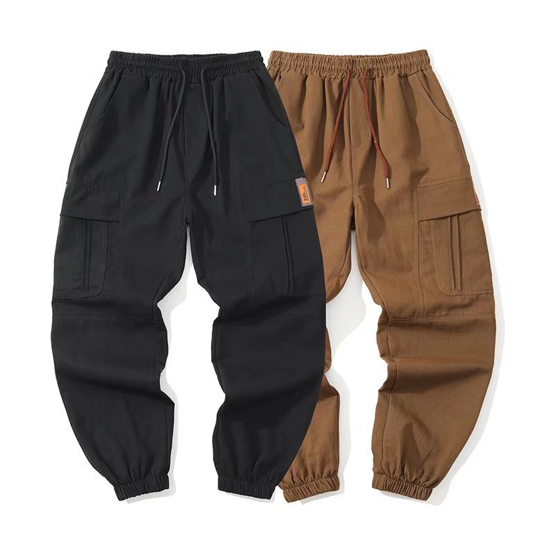 Japanese Style Overalls Men's Fashionable Brand Loose Twill Fashionable Large Pocket Tooling Casual Pants