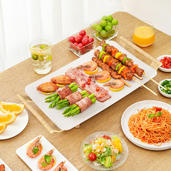 電燒烤爐家用麥飯石烤鍋韓式電烤盤多功能料理鍋涮烤一體鍋烤肉機