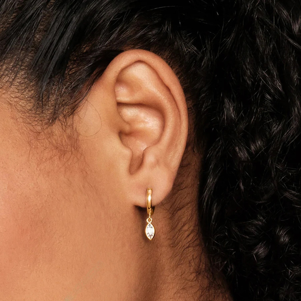 Fashion Cross Sterling Silver Inlaid Zircon Drop Earrings 1 Pair