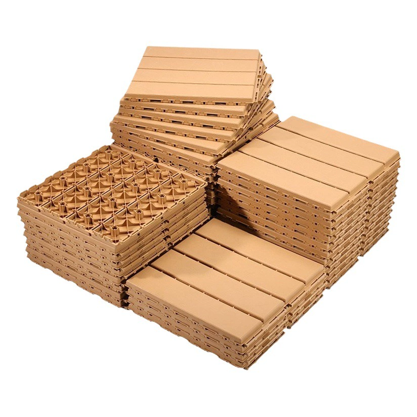 Пластиковый Собранный пол в сборе на балконе, террасе, трансформация двора имитация дерева, пластик, самоклеющийся пластиковый пол