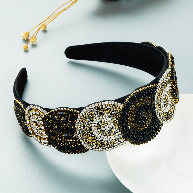 Fashion Trend Color Rhinestone Headband Women's Luxury Broad-sided Hair Accessories Wholesale display picture 8