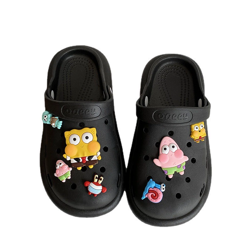 Летняя верхняя одежда для женщин Dly Croc Shoes, новые с толстой подошвой пляжные нескользящие милые баотоу тапочки