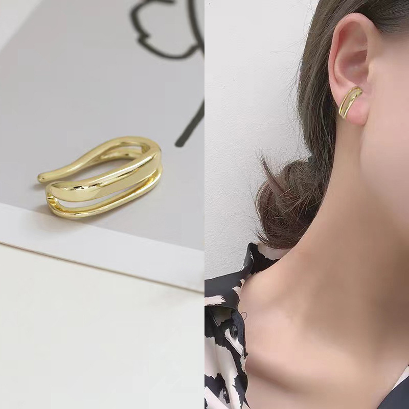 8g Weight Zircon Inlay Material Ear Studs Classification 1 Piece Quantity Daily Occasion Copper Material U Shape Pattern Women'S Gender Plating Design Fashion Style Fashion U Shape Copper Plating Zircon Women's Ear Studs 1 Piece 1