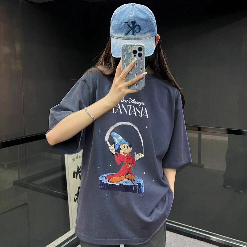 Saint Michael Fantasy Magic Mickey Joint American Casual Summer Men's Couple Loose Short-sleeved T-shirt