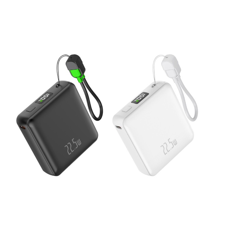 小さな正方形には、高速充電用のケーブルが付属しています。窒化ガリウム充電ミニ電源バンク 10000 mAh 22.5W 超高速充電ミニ|undefined