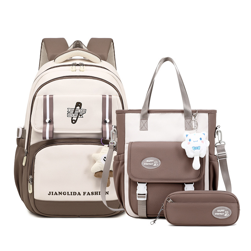 브라운 쓰리피스 세트 [흰고양이 포함]