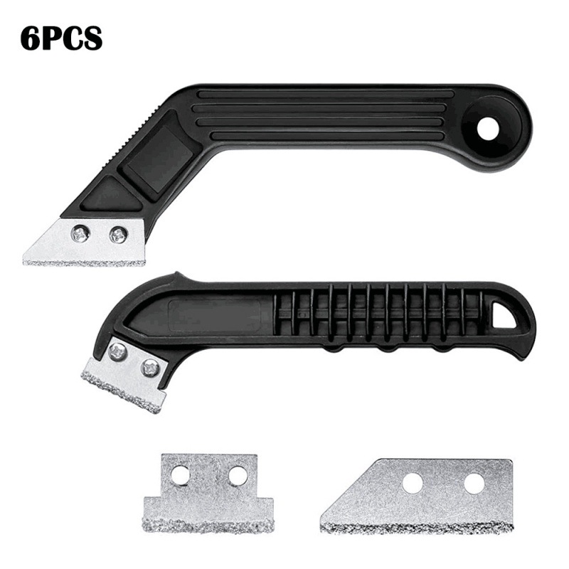 跨境货品6件套斜角弯角刮耙刮刀刀片组合地板瓷砖灌浆残留物清洁