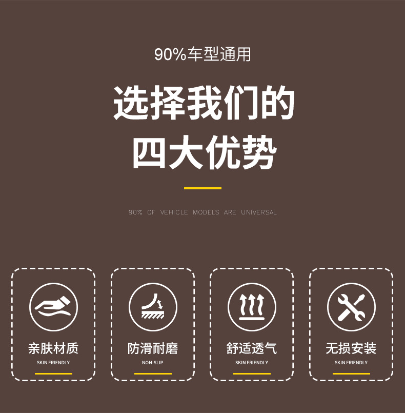 Car armrest box mat car central armrest box cover mat non-slip mat car interior decoration supplies cross-border new product