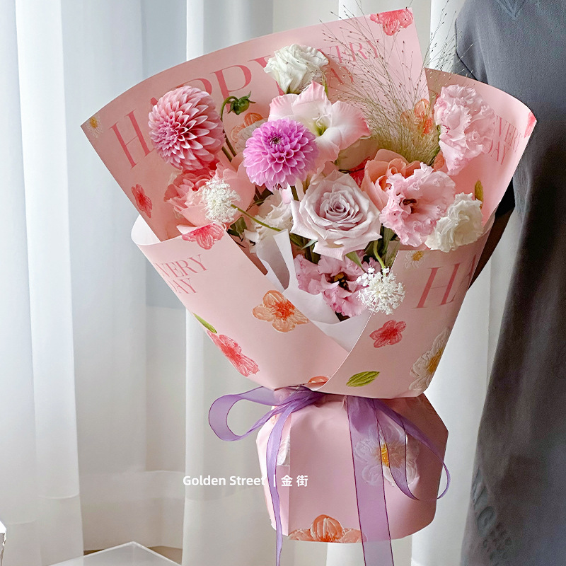 Floristería floral papel de flores al por mayor pintura al óleo serie Arte ramo papel de regalo romántico jardín de flores papel de regalo