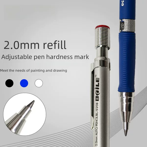 baile BL-520A 2.0mm Mechanical Pencil 2B Exam Press Core Drawing Writing Activity Pencil