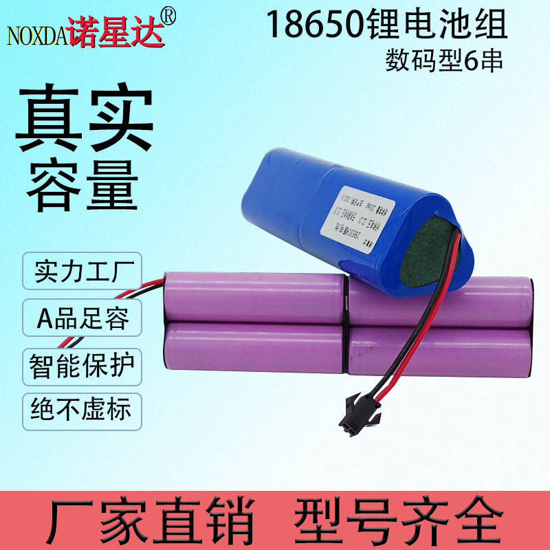 18650 Lithium Battery Pack 6 Strings 22.2V 25.2V for Fascia Gun, Handheld Flashlight, Automatic Rolling Shutter Door, Juicer