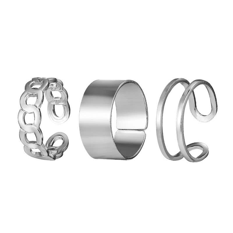 Hip-hop Wide Chain Open Ring Wholesale display picture 3