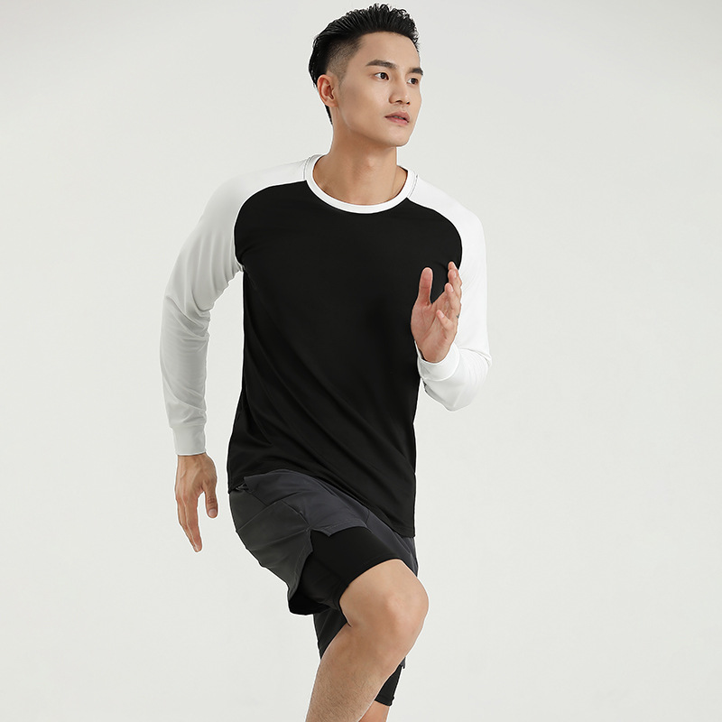 Camiseta deportiva para hombres primavera y otoño invierno relajado baloncesto entrenamiento de fitness ropa de secado rápido al aire libre chaqueta de carrera