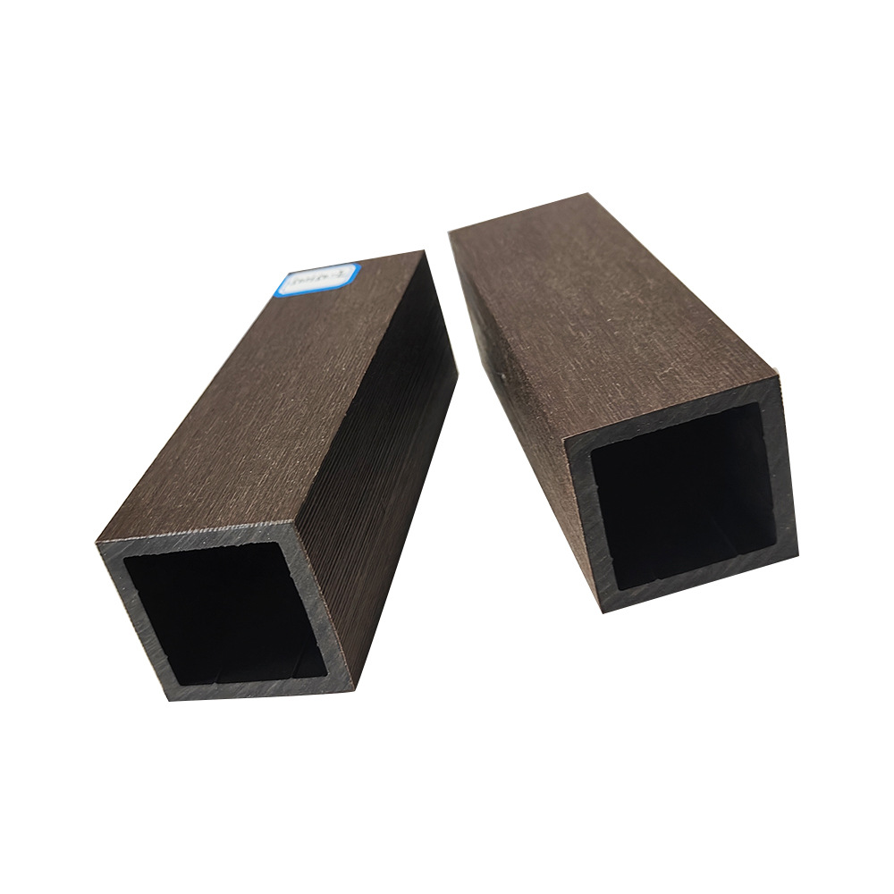 Madera plástica Extrusión de juntas cuadradas segunda generación plástico madera pequeño cuadrado WPC barandilla 50*50 anticorrosión madera al aire libre plástico material de madera