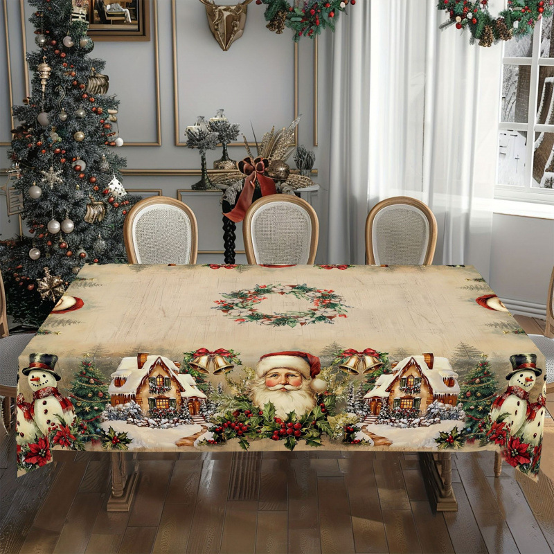 Nuevo manto de mesa de Navidad árbol de Navidad muñeco de nieve alce impresión digital manto de mesa transfronteriza amazónica decoración festiva image 21