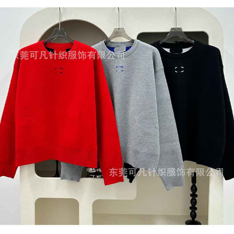 Ce Home Spring and Autumn New Casual Fashion Chest Embroidery Logo Men's and Women's Couple Long Sleeve Knitted Long Sleeve Sweater