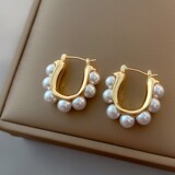 Серьги из жемчуга, коллекция 2023, изысканный стиль, в стиле Шанель