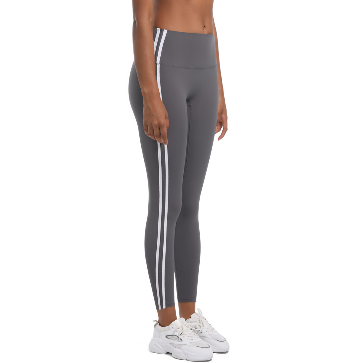 210g Weight Sleeveless Sleeve Length Nylon Fabric Type Short Top Length Leggings Pants Type Running, Sports Occasion Collarless Neckline Stripe Pattern Side Stripe Design Fitness, Sport Style Style Fitness Sport Style Stripe Nylon Collarless Side Stripe Active Bottoms Leggings 33