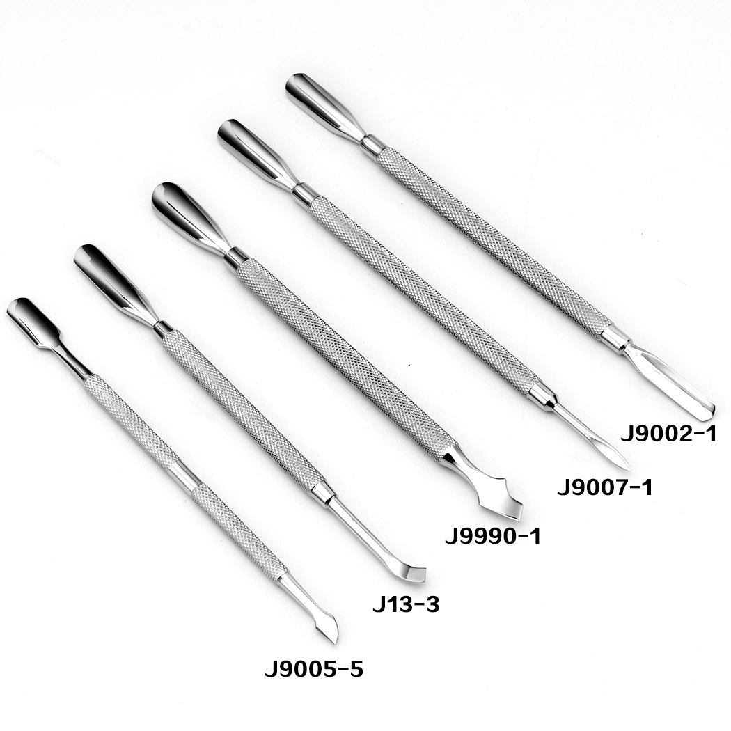 Двуглавый небольшой стальной толчок из нержавеющей стали для удаления омертвевшей кожи толкать и удалять лак для ногтей гель-инструменты для ногтей оптом двуглавый небольшой стальной толчок