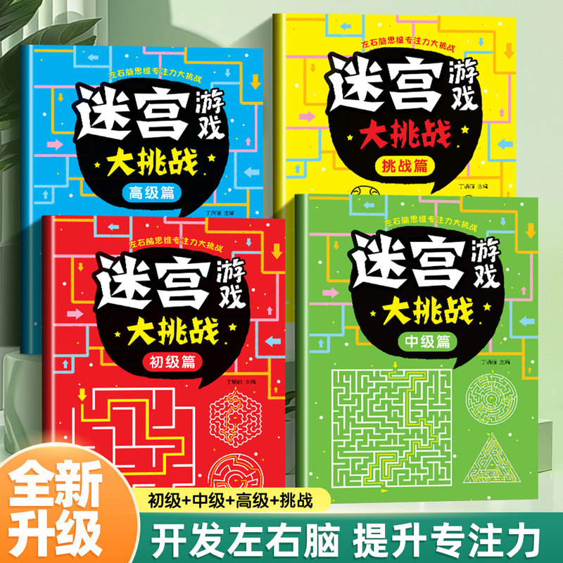 Children's Maze Game Challenge Development: Beginner, Intermediate, Advanced Levels, Focus and Concentration Training, Puzzle