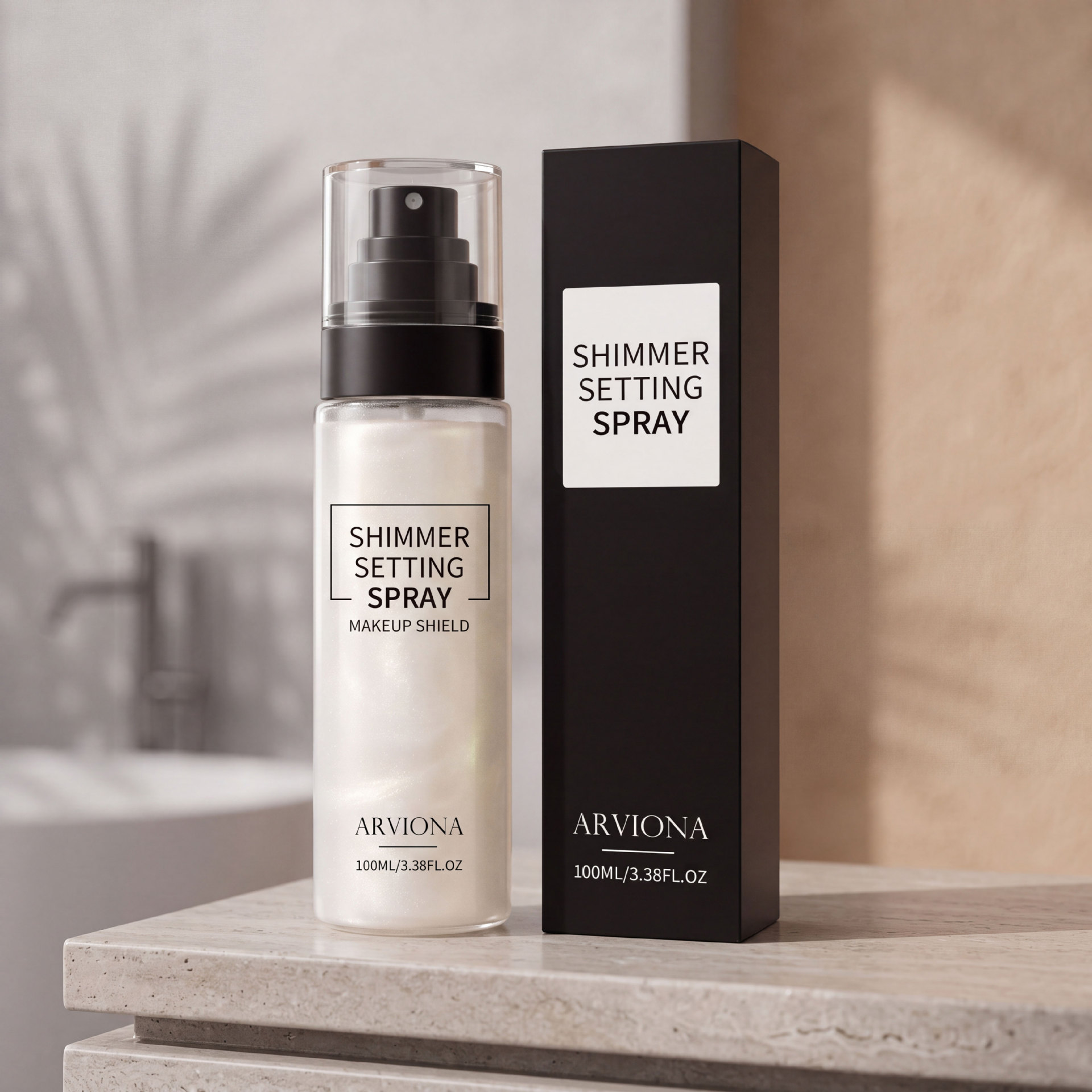 Arviona Quicksand Setting Spray Locks in Makeup, Refreshes, Moisturizes, Controls Oil, and Keeps Makeup in Place Without Caking