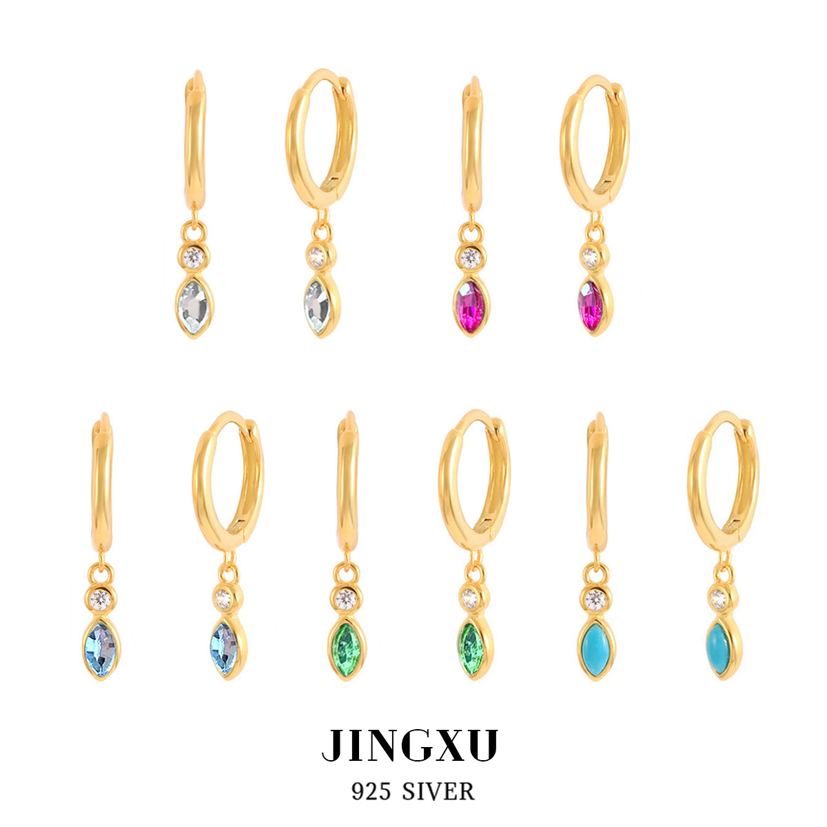 S925 Sterling Silver Water Drop Earrings Women's Zircon Earrings Ear Buckle Cross-border Light Luxury High-end Long Tassel Accessories