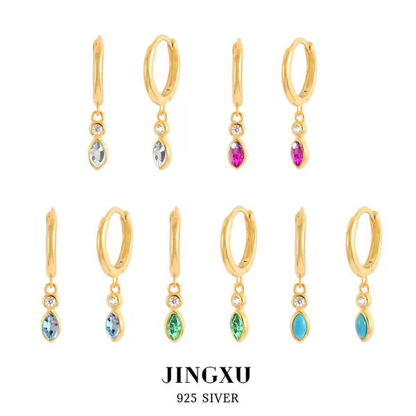 S925 Sterling Silver Water Drop Earrings Women's Zircon Earrings Ear Buckle Cross-border Light Luxury High-end Long Tassel Accessories