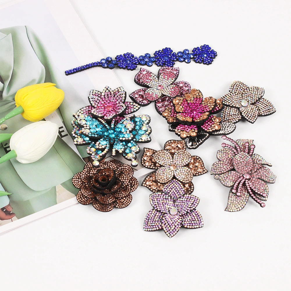 Three dimensional decorations, hair accessory, flowered, diamond encrusted, DIY