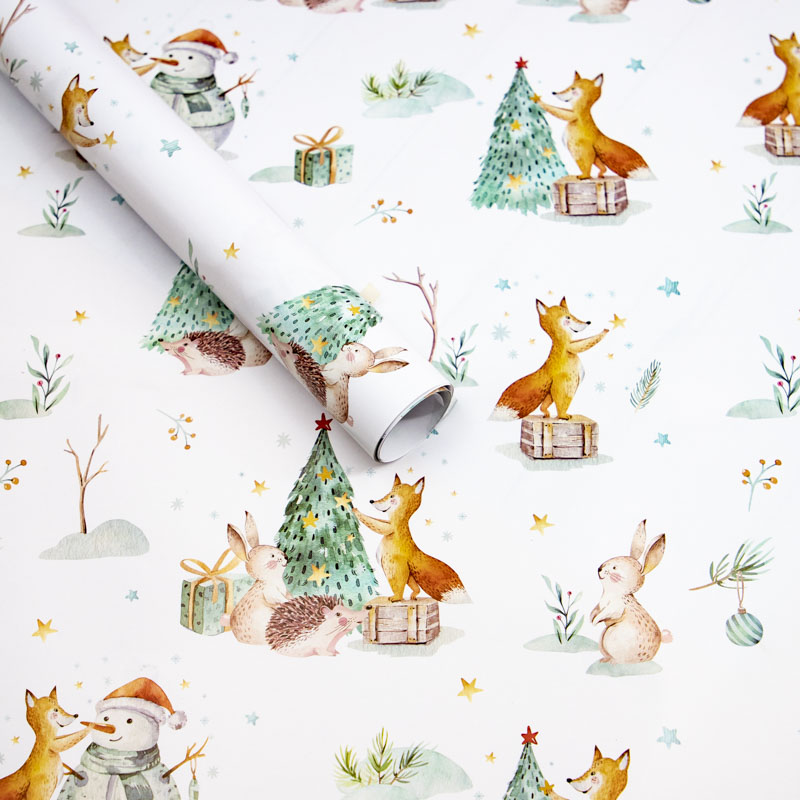 Nuevos productos creativos 10 hojas al por mayor día de Navidad día de Año Nuevo regalo caja de regalo papel de embalaje de papel de Navidad de color artesanal
