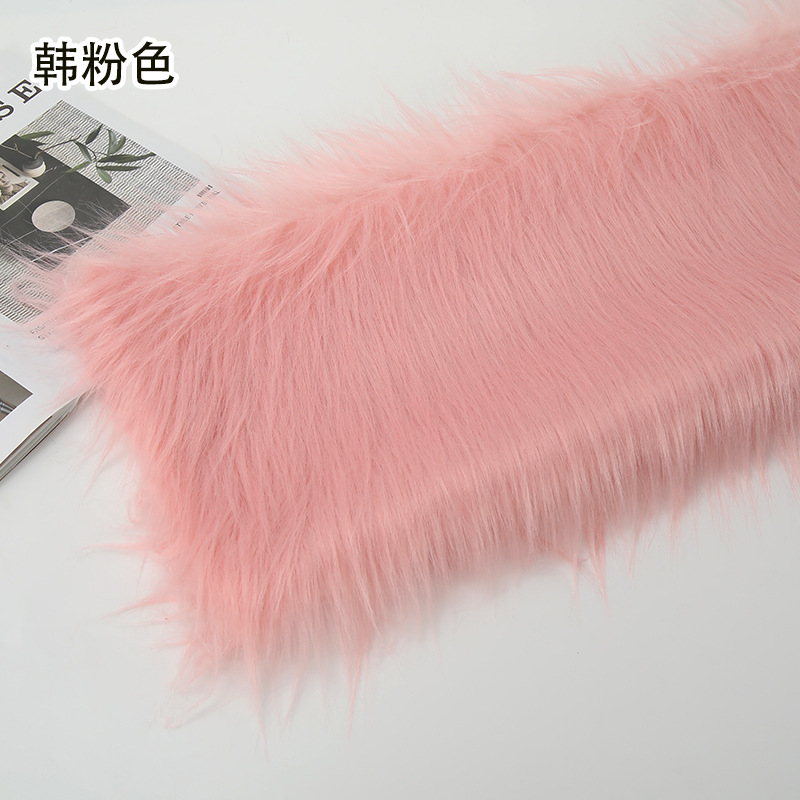 12 ''plush tela DIY caída de piel artificial de piel simulación de piel muñeca pelo bestia traje de piel larga tela de piel