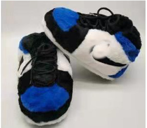 Tiktok mismo estilo parodia zapatos de grasa Coco pareja Zapatillas de algodón volver al futuro casa piso Kang hebilla 1 zapatos de algodón
