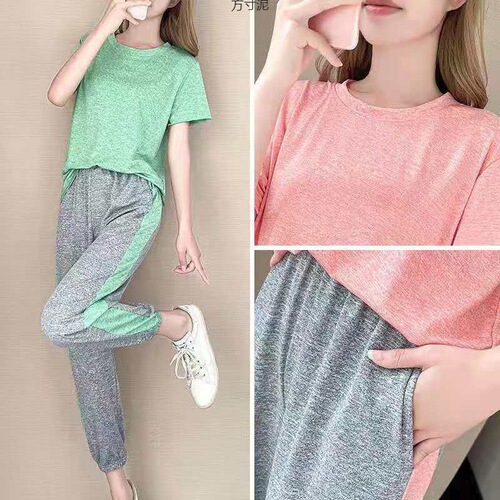 Women's Single/Sets Sports Suit, Quick-Dry Yoga Clothes, Professional Morning Running Sports Suit for Summer