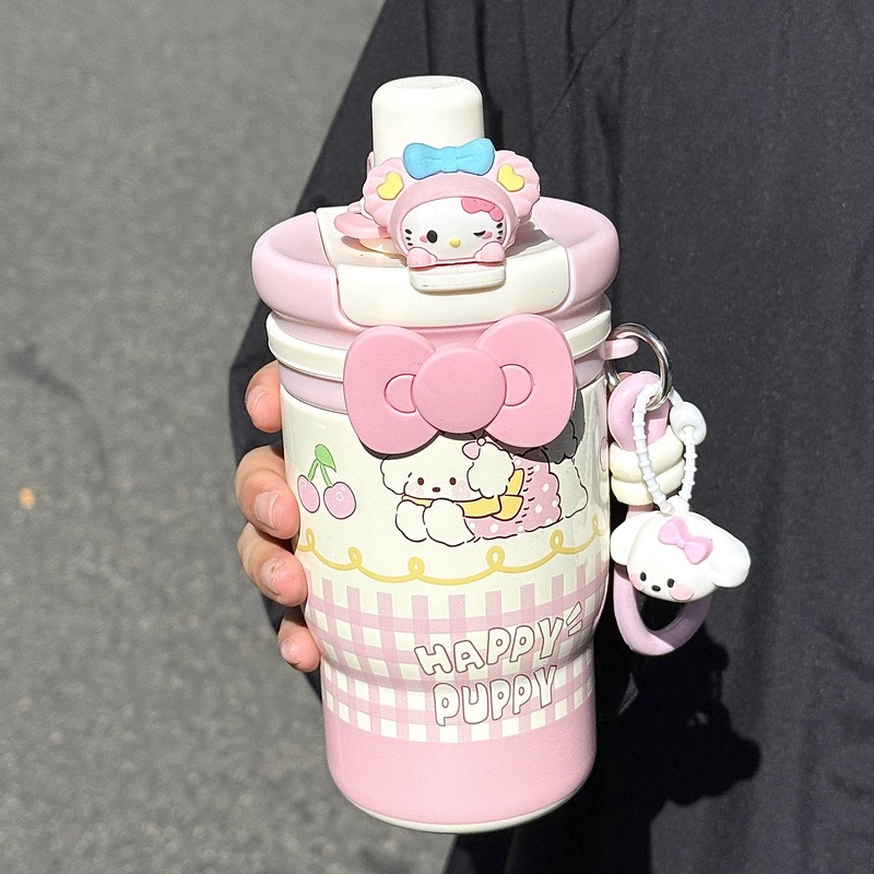 保温杯大容量水杯女生高颜值吸管杯316不锈钢便携茶水分离双饮杯|undefined