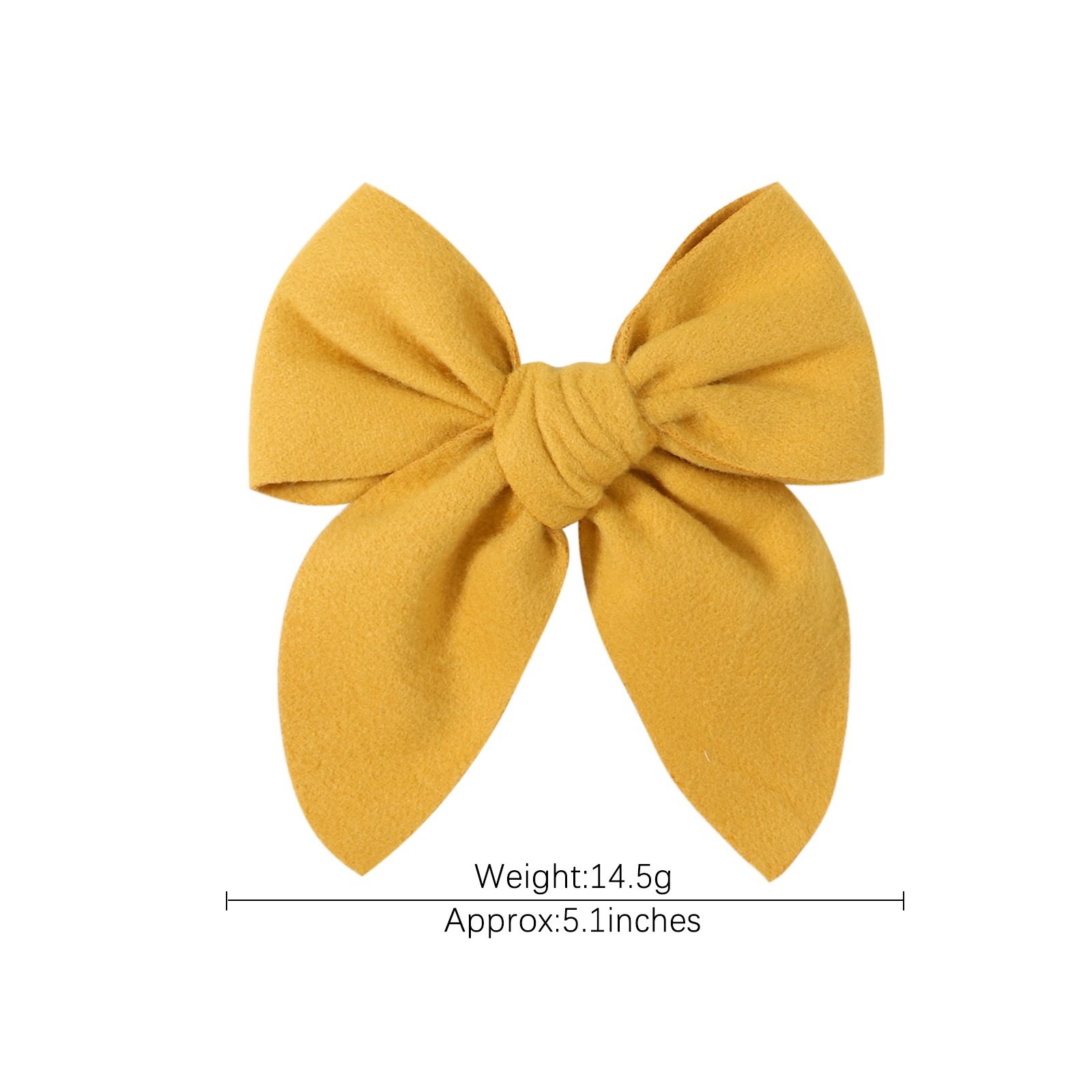 20g Weight Fashion Solid Color Cloth Bowknot Hair Clip