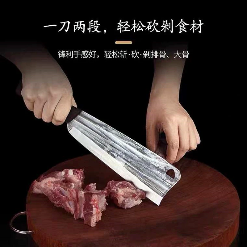 Сельскохозяйственная бытовая толщина, инструмент резки древесины, резка дерева, резка бамбука, нож分裂 дров, нож, ковкий сталь марганца кованный костяной нож, походный нож для открытия дороги