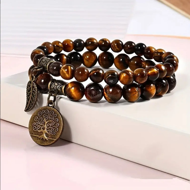 Vintage Style Ethnic Style Leaf Tree Agate Knitting Bracelets display picture 8