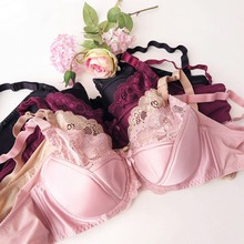 日单调整型蕾丝高光缎面文胸聚拢性感薄款有型可加护垫胸罩内衣