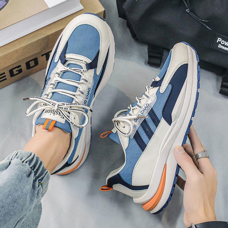 Cheap Men's Shoes 2025 Spring and Autumn New Travel Shoes Mesh Leather Sports Shoes Versatile Casual Non-Slip Running Shoes