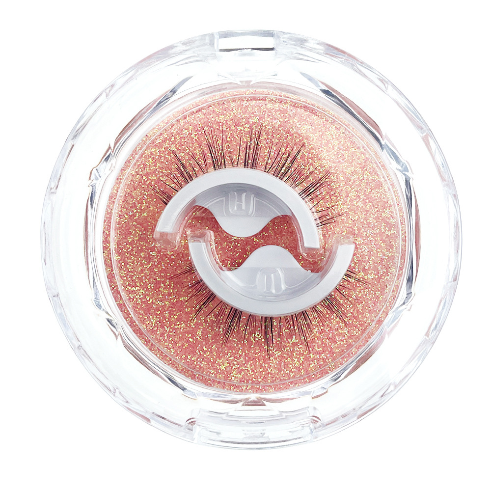 Tiktok mismo estilo caliente jalea pegamento pestañas autoadhesivas natural de fábrica de girasol grueso sin pegamento simulación 3D pestañas postizas