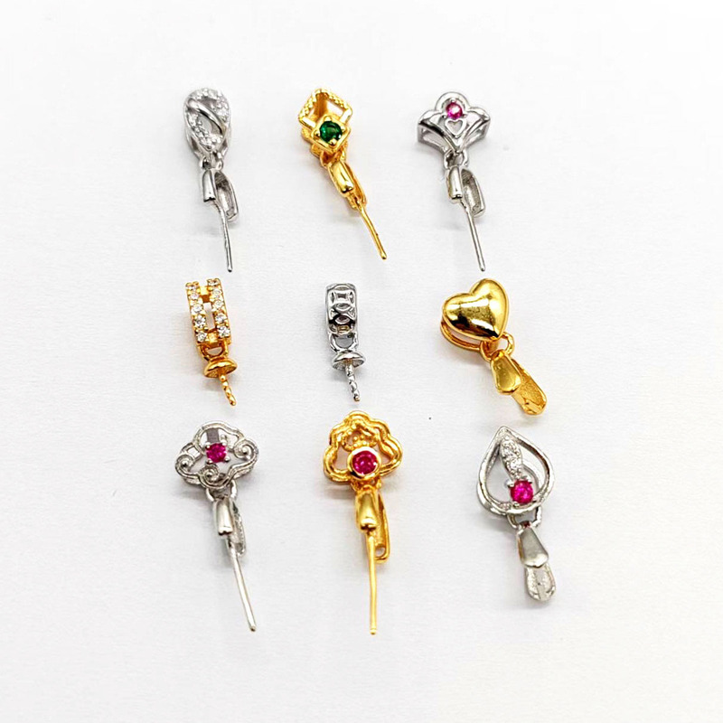 S925 Sterling Silver Pendant Clasp for Women, Jade Pendant Clasp Plated with 18K Gold, Jade Buddha Silver Clasp, Necklace Clasp Accessory
