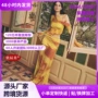 斜肩印花辣妹跨境套装